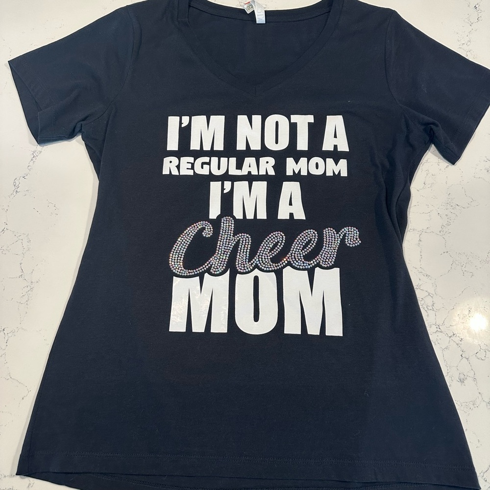 Mom Cheer Black T-Shirt